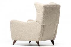 Vladimir Kagan Vladimir Kagan Juno Wingback Recliner Chairs in Soft Ivory White Boucl  - 2272727