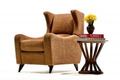 Vladimir Kagan Vladimir Kagan Juno Wingback Recliner in Soft Cocoa Brown Boucl  - 4222844