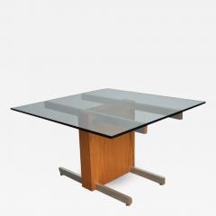 Vladimir Kagan Vladimir Kagan Large Cubist Extension Dining Table in Oak Aluminum and Glass - 455691