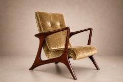 Vladimir Kagan Vladimir Kagan Lounge Chair in Brazilian Rosewood Velvet Brazil - 4594370