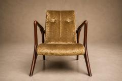 Vladimir Kagan Vladimir Kagan Lounge Chair in Brazilian Rosewood Velvet Brazil - 4594371