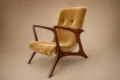 Vladimir Kagan Vladimir Kagan Lounge Chair in Brazilian Rosewood Velvet Brazil - 4594372