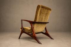 Vladimir Kagan Vladimir Kagan Lounge Chair in Brazilian Rosewood Velvet Brazil - 4594378
