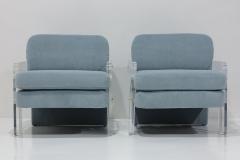 Vladimir Kagan Vladimir Kagan Lucite Leg Lounge Chairs in Holly Hunt Great Plains Alpaca - 3474791