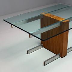 Vladimir Kagan Vladimir Kagan Mid Century Modern Dining Table Zebrawood Glass USA 1967 - 3937529