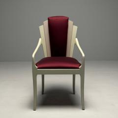 Vladimir Kagan Vladimir Kagan Mid Century Modern Six Eva Dining Chairs Lacquer Maroon Fabric - 3446685