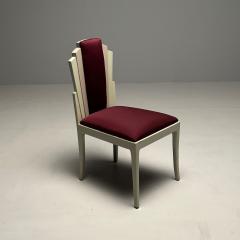 Vladimir Kagan Vladimir Kagan Mid Century Modern Six Eva Dining Chairs Lacquer Maroon Fabric - 3446686
