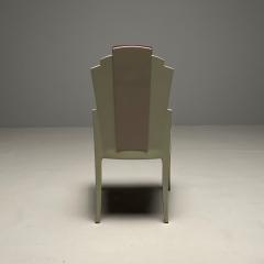 Vladimir Kagan Vladimir Kagan Mid Century Modern Six Eva Dining Chairs Lacquer Maroon Fabric - 3446692