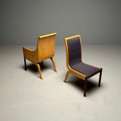 Vladimir Kagan Vladimir Kagan Mid Century Six Dining Chairs Birdseye Maple Brass 1983 - 3446700