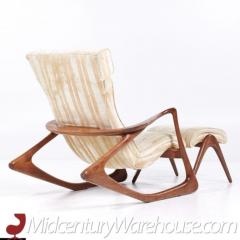 Vladimir Kagan Vladimir Kagan Mid Century Two Position Contour Walnut Rocking Chair and Ottoman - 3598466