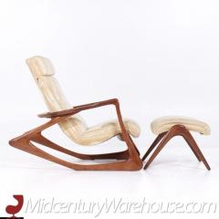 Vladimir Kagan Vladimir Kagan Mid Century Two Position Contour Walnut Rocking Chair and Ottoman - 3598472