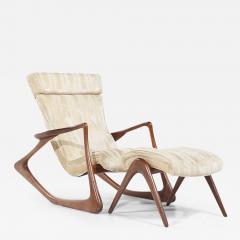 Vladimir Kagan Vladimir Kagan Mid Century Two Position Contour Walnut Rocking Chair and Ottoman - 3600826