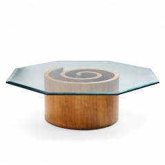 Vladimir Kagan Vladimir Kagan Mid Century Walnut Snail Coffee Table - 4346393
