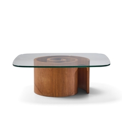 Vladimir Kagan Vladimir Kagan Mid Century Walnut Snail Coffee Table - 4800906