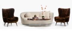 Vladimir Kagan Vladimir Kagan Nautilus Sofa in Ivory White Boucl by Directional c 1990 - 3413921