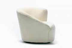 Vladimir Kagan Vladimir Kagan Nautilus Swivel Chair Custom Ottoman in Ivory Holly Hunt Alpaca - 3008514