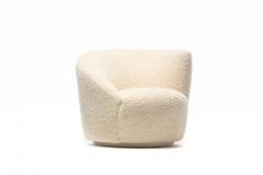 Vladimir Kagan Vladimir Kagan Nautilus Swivel Chair with En Suite Ottoman in Ivory Boucl  - 3627834