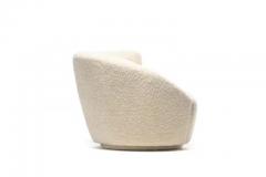 Vladimir Kagan Vladimir Kagan Nautilus Swivel Chair with En Suite Ottoman in Ivory Boucl  - 3627835