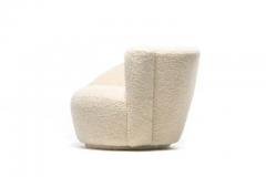 Vladimir Kagan Vladimir Kagan Nautilus Swivel Chair with En Suite Ottoman in Ivory Boucl  - 3627839