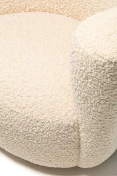 Vladimir Kagan Vladimir Kagan Nautilus Swivel Chair with En Suite Ottoman in Ivory Boucl  - 3627842