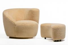 Vladimir Kagan Vladimir Kagan Nautilus Swivel Lounge Chair Ottoman in Butterscotch Shearling - 4333631