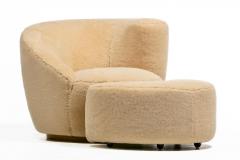 Vladimir Kagan Vladimir Kagan Nautilus Swivel Lounge Chair Ottoman in Butterscotch Shearling - 4333632