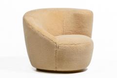Vladimir Kagan Vladimir Kagan Nautilus Swivel Lounge Chair Ottoman in Butterscotch Shearling - 4333633