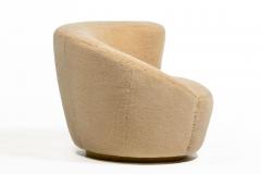 Vladimir Kagan Vladimir Kagan Nautilus Swivel Lounge Chair Ottoman in Butterscotch Shearling - 4333634