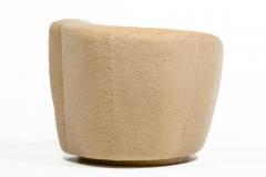 Vladimir Kagan Vladimir Kagan Nautilus Swivel Lounge Chair Ottoman in Butterscotch Shearling - 4333636