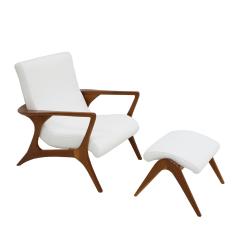 Vladimir Kagan Vladimir Kagan Pair Of Wood And Cotton Armchairs With Footstool EEUU 1965 - 825382