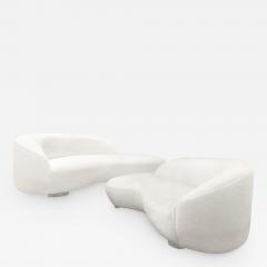 Vladimir Kagan Vladimir Kagan Pair of Serpentine Style Sofas with Chrome Feet - 2879484