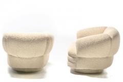 Vladimir Kagan Vladimir Kagan Post Modern Ivory Boucl Swivel Chairs Ottoman for Directional - 2404430