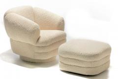 Vladimir Kagan Vladimir Kagan Post Modern Ivory Boucl Swivel Chairs Ottoman for Directional - 2404438