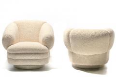 Vladimir Kagan Vladimir Kagan Post Modern Ivory Boucl Swivel Chairs Ottoman for Directional - 2404455