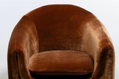 Vladimir Kagan Vladimir Kagan Sculptural Chairs for Preview in Caramel Velvet c 1980 - 4333676