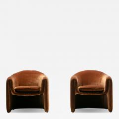 Vladimir Kagan Vladimir Kagan Sculptural Chairs for Preview in Caramel Velvet c 1980 - 4334713