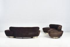 Vladimir Kagan Vladimir Kagan Serpentine Sofas on Brass Bases - 2314333