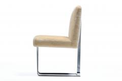 Vladimir Kagan Vladimir Kagan Set of 6 Brushed Aluminum Dining Chairs in New Beige Shearling - 4522800