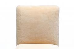 Vladimir Kagan Vladimir Kagan Set of 6 Brushed Aluminum Dining Chairs in New Beige Shearling - 4522804