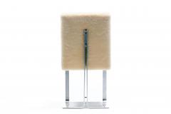 Vladimir Kagan Vladimir Kagan Set of 6 Brushed Aluminum Dining Chairs in New Beige Shearling - 4522806