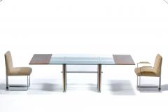 Vladimir Kagan Vladimir Kagan Set of 6 Brushed Aluminum Dining Chairs in New Beige Shearling - 4522815