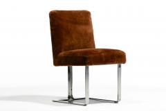 Vladimir Kagan Vladimir Kagan Set of 8 Chrome Dining Chairs in New Milk Chocolate Shearling - 4349507