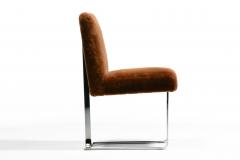 Vladimir Kagan Vladimir Kagan Set of 8 Chrome Dining Chairs in New Milk Chocolate Shearling - 4349509