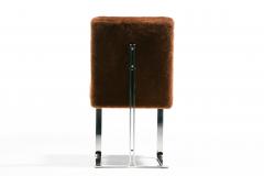 Vladimir Kagan Vladimir Kagan Set of 8 Chrome Dining Chairs in New Milk Chocolate Shearling - 4349512