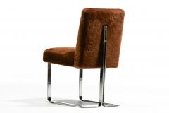 Vladimir Kagan Vladimir Kagan Set of 8 Chrome Dining Chairs in New Milk Chocolate Shearling - 4349513