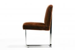 Vladimir Kagan Vladimir Kagan Set of 8 Chrome Dining Chairs in New Milk Chocolate Shearling - 4349514