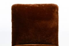 Vladimir Kagan Vladimir Kagan Set of 8 Chrome Dining Chairs in New Milk Chocolate Shearling - 4349517