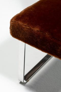Vladimir Kagan Vladimir Kagan Set of 8 Chrome Dining Chairs in New Milk Chocolate Shearling - 4349519