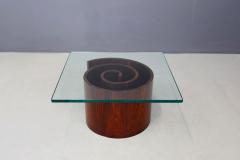 Vladimir Kagan Vladimir Kagan Snail Coffee Table Spiral Base and Glass 1960s - 1181873