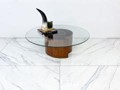 Vladimir Kagan Vladimir Kagan Snail Coffee Table Walnut Glass 1960s - 4055502